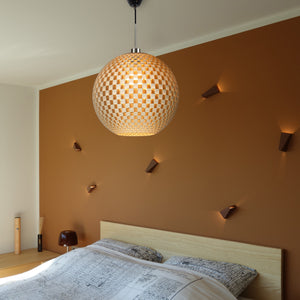 Flechtwerk Hängeleuchte Kugel 30 Linen